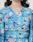 Floral Print Flared Sleeve Dress