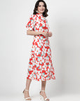 Print Fit & Flare Midi Dress