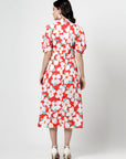 Print Fit & Flare Midi Dress