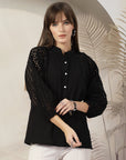 Women Opaque Casual Polyester Shirt