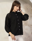 Women Opaque Casual Polyester Shirt