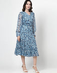 Floral Print Puff Sleeve Dress
