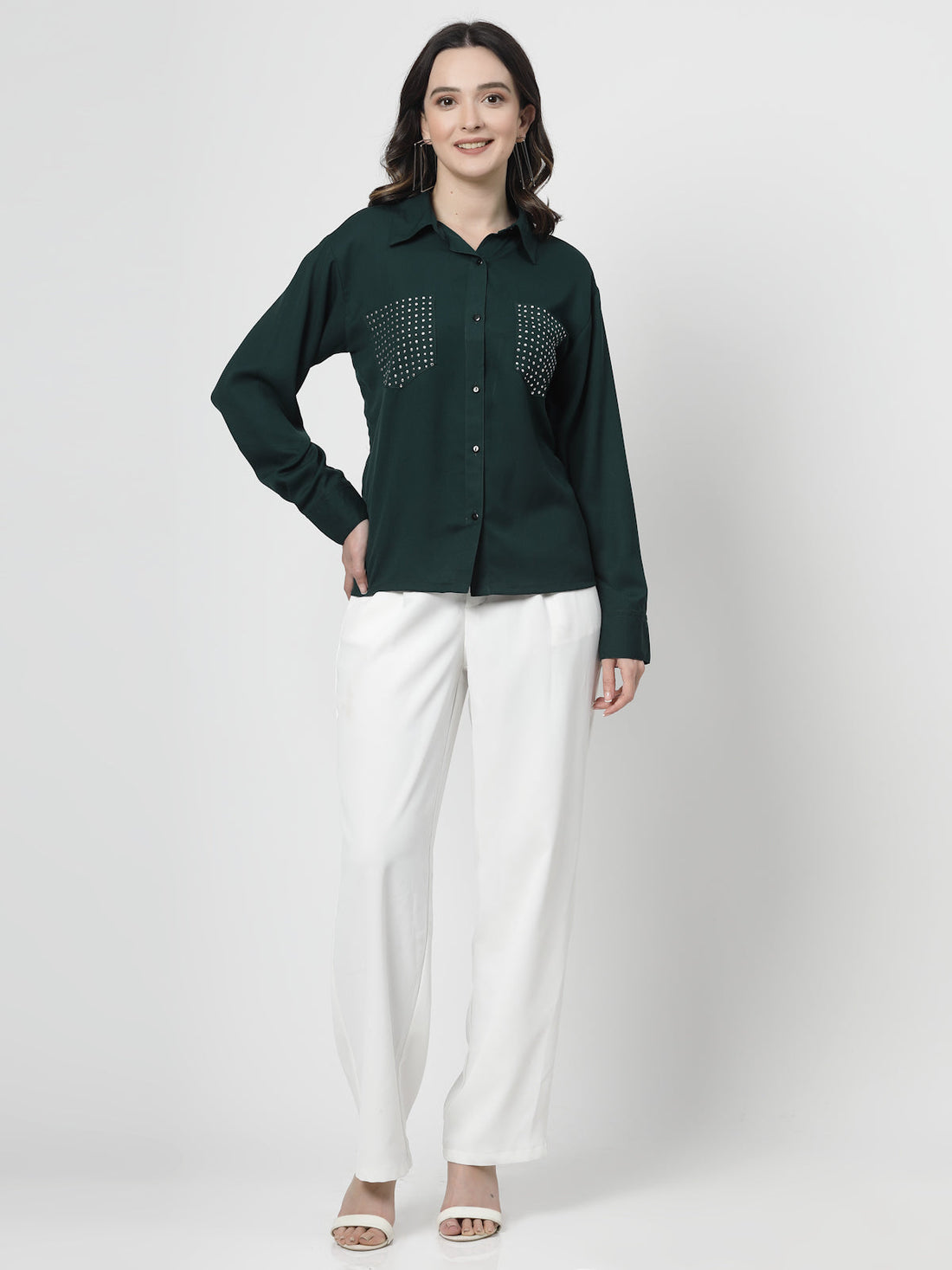 Women Opaque Casual Buttoned Top