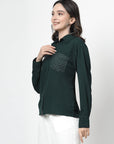 Women Opaque Casual Buttoned Top