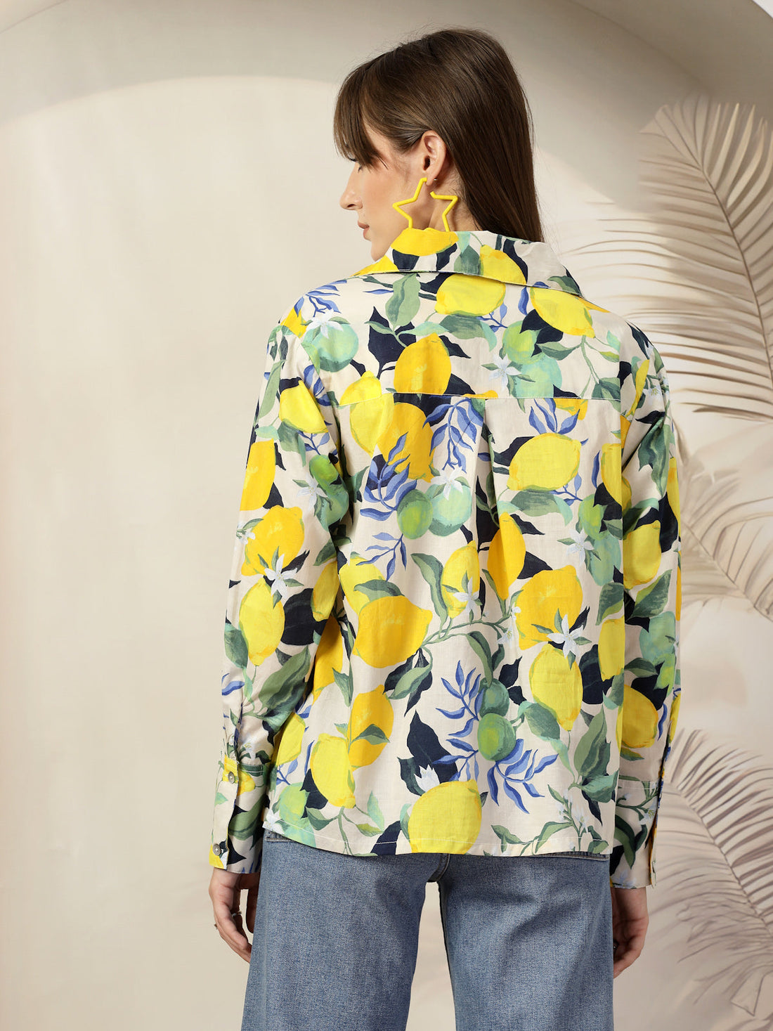 Women Floral Opaque Printed Casual Cotton Buttoned Top