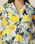 Women Floral Opaque Printed Casual Cotton Buttoned Top