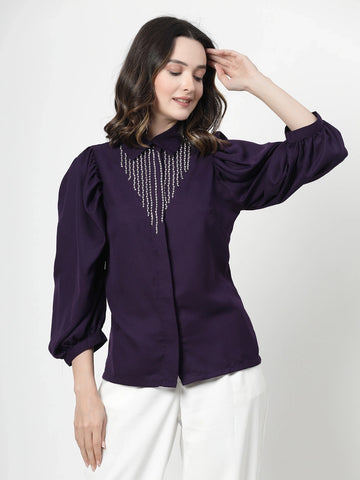 Women Opaque Checked Casual Buttoned Top