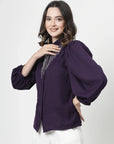 Women Opaque Checked Casual Buttoned Top