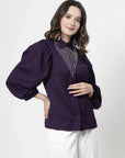 Women Opaque Checked Casual Buttoned Top