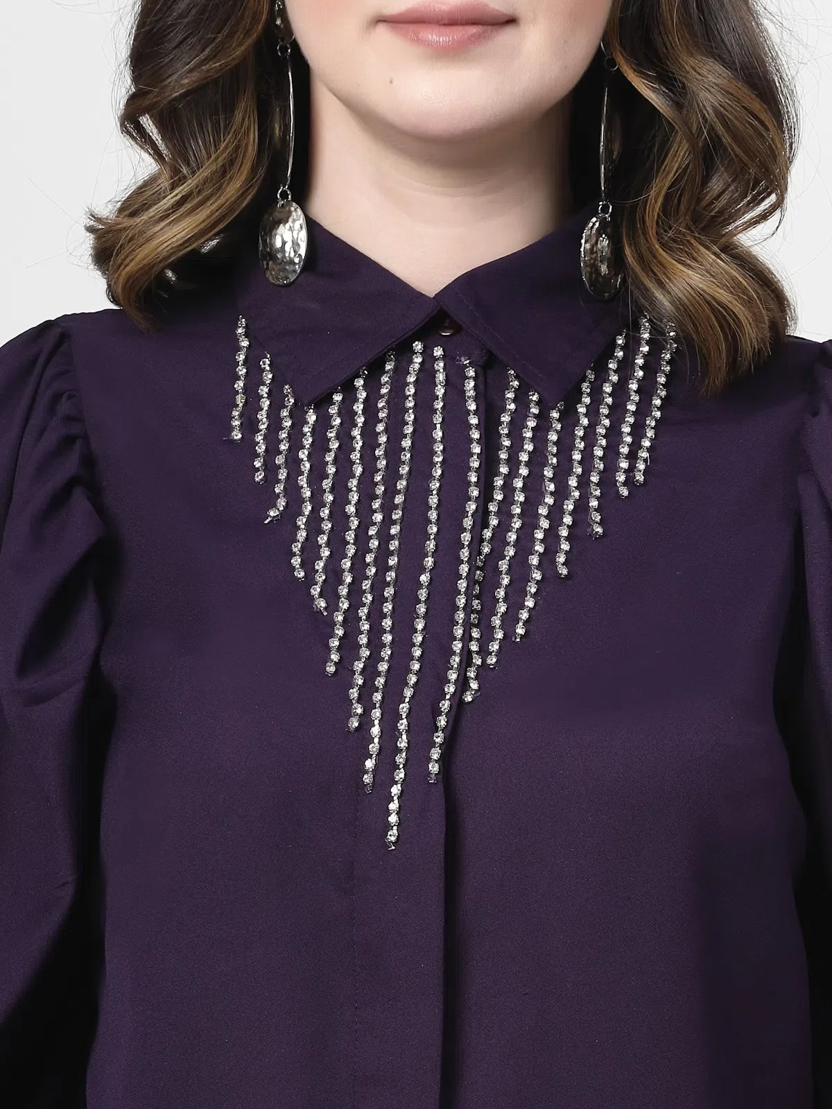 Women Opaque Checked Casual Buttoned Top