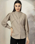 Women Standard Opaque Casual Buttoned Top