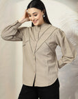 Women Standard Opaque Casual Buttoned Top