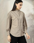 Women Standard Opaque Casual Buttoned Top