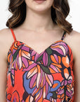 Floral Print Halter Neck Maxi Dress