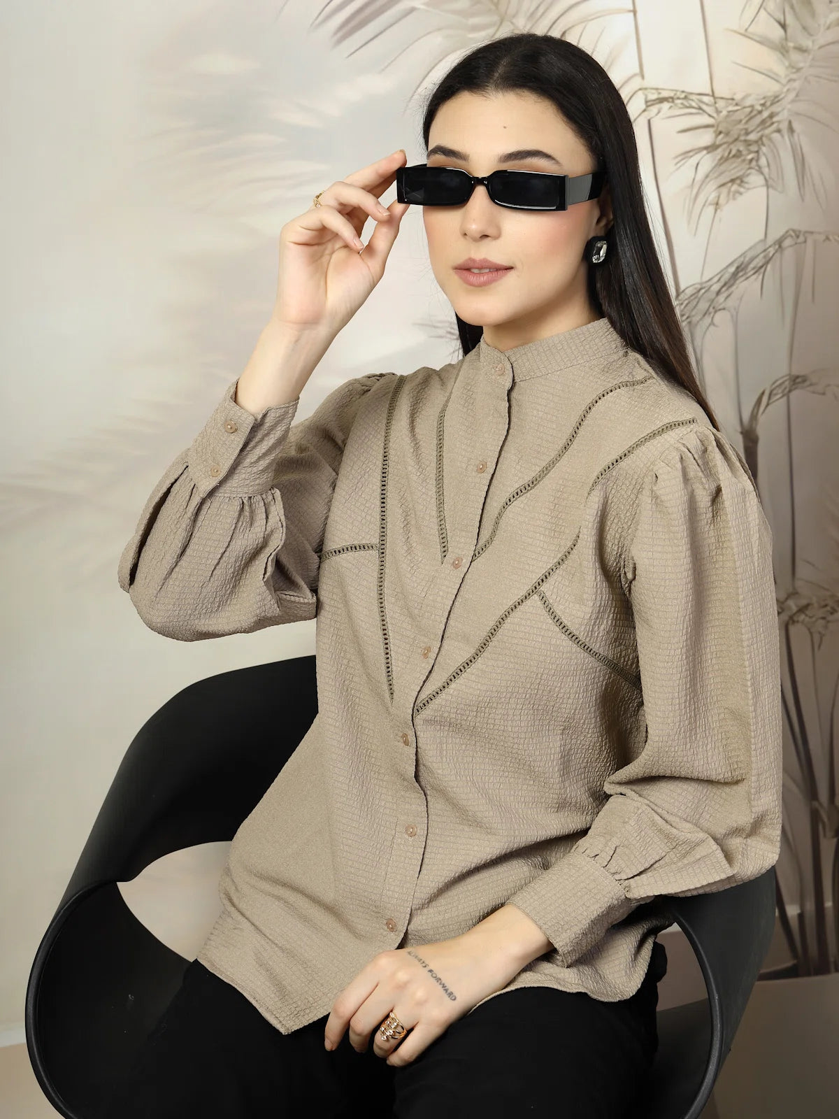 Women Standard Opaque Casual Buttoned Top