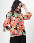 Print Tie-Up Neck Top