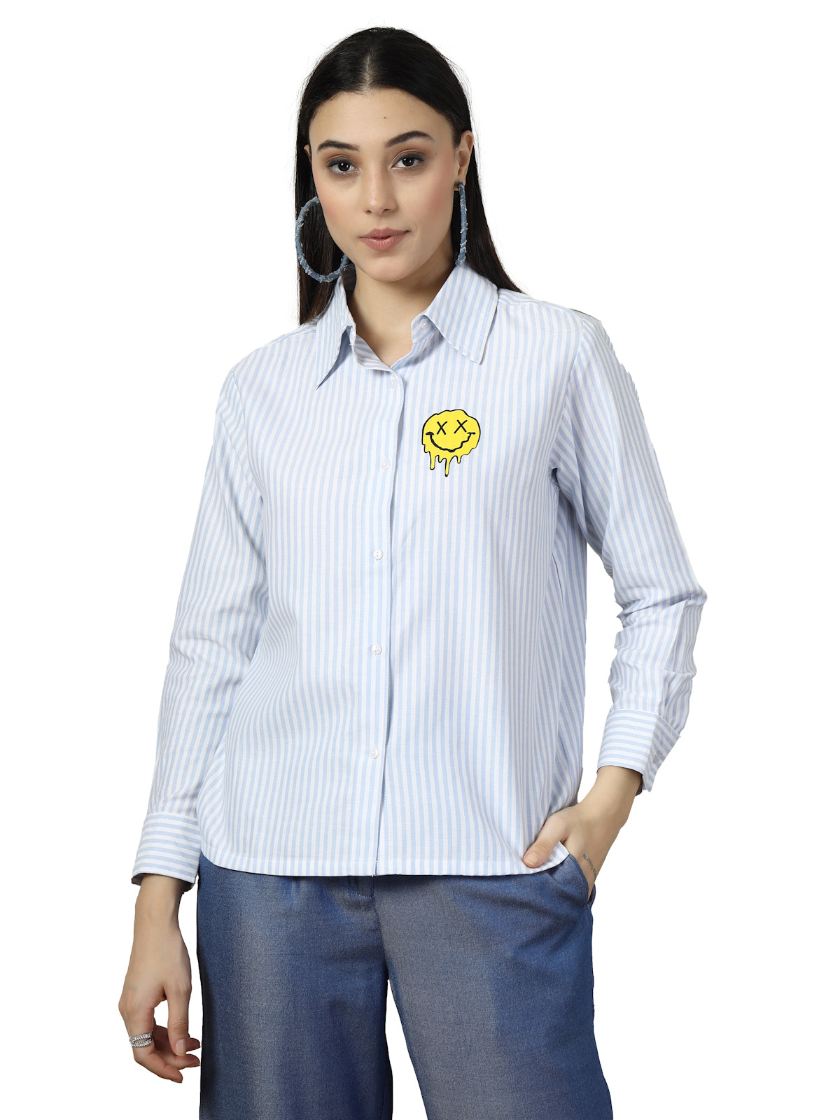 Women Standard Opaque Striped Casual Shirt