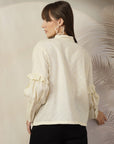 Mandarin Collar Cotton Shirt Style Top