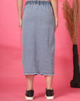 Women Denim Straight A-Line Midi Skirt