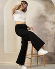 Women Loose Fit High Rise Cotton Trousers