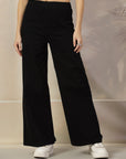 Women Loose Fit High Rise Cotton Trousers