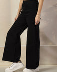 Women Loose Fit High Rise Cotton Trousers