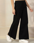 Women Loose Fit High Rise Cotton Trousers