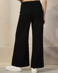 Women Loose Fit High Rise Cotton Trousers