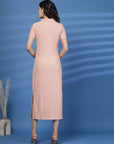 Shirt Collar Solid fit & flare Dress