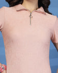 Shirt Collar Solid fit & flare Dress
