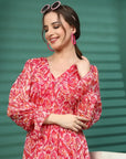 Floral Print A-Line Midi Dress