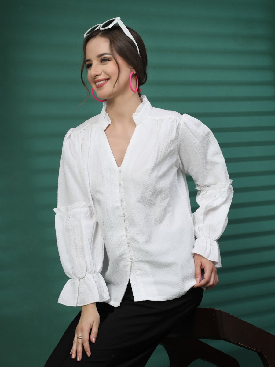 Women Opaque Casual Buttoned Top