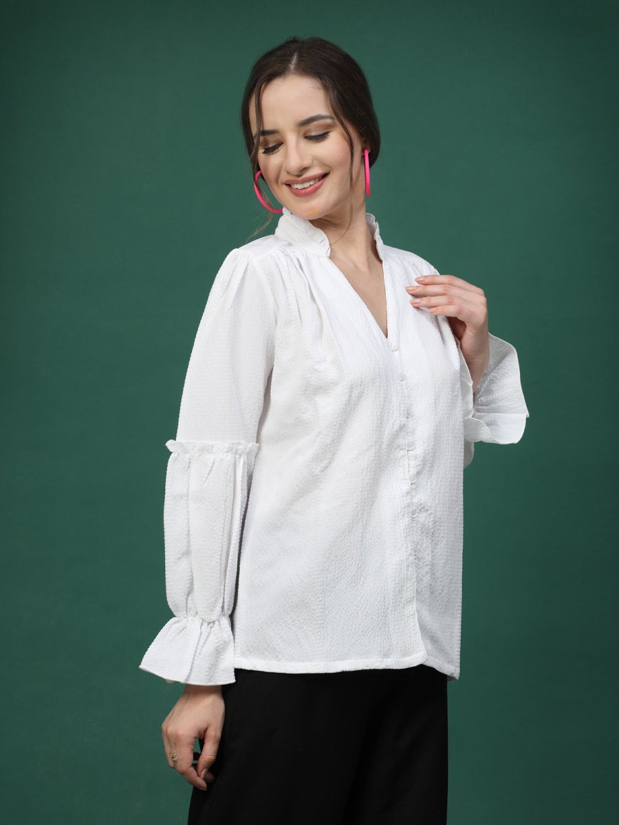Women Opaque Casual Buttoned Top