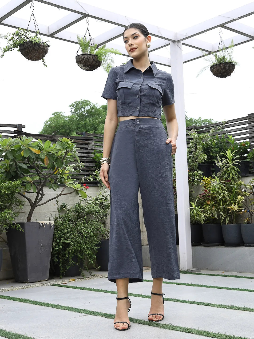 Shirt Collar Short-Sleeve Co-Ord Set