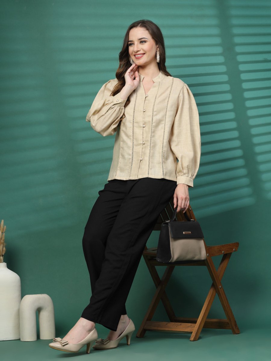 Women Opaque Casual Buttoned Top