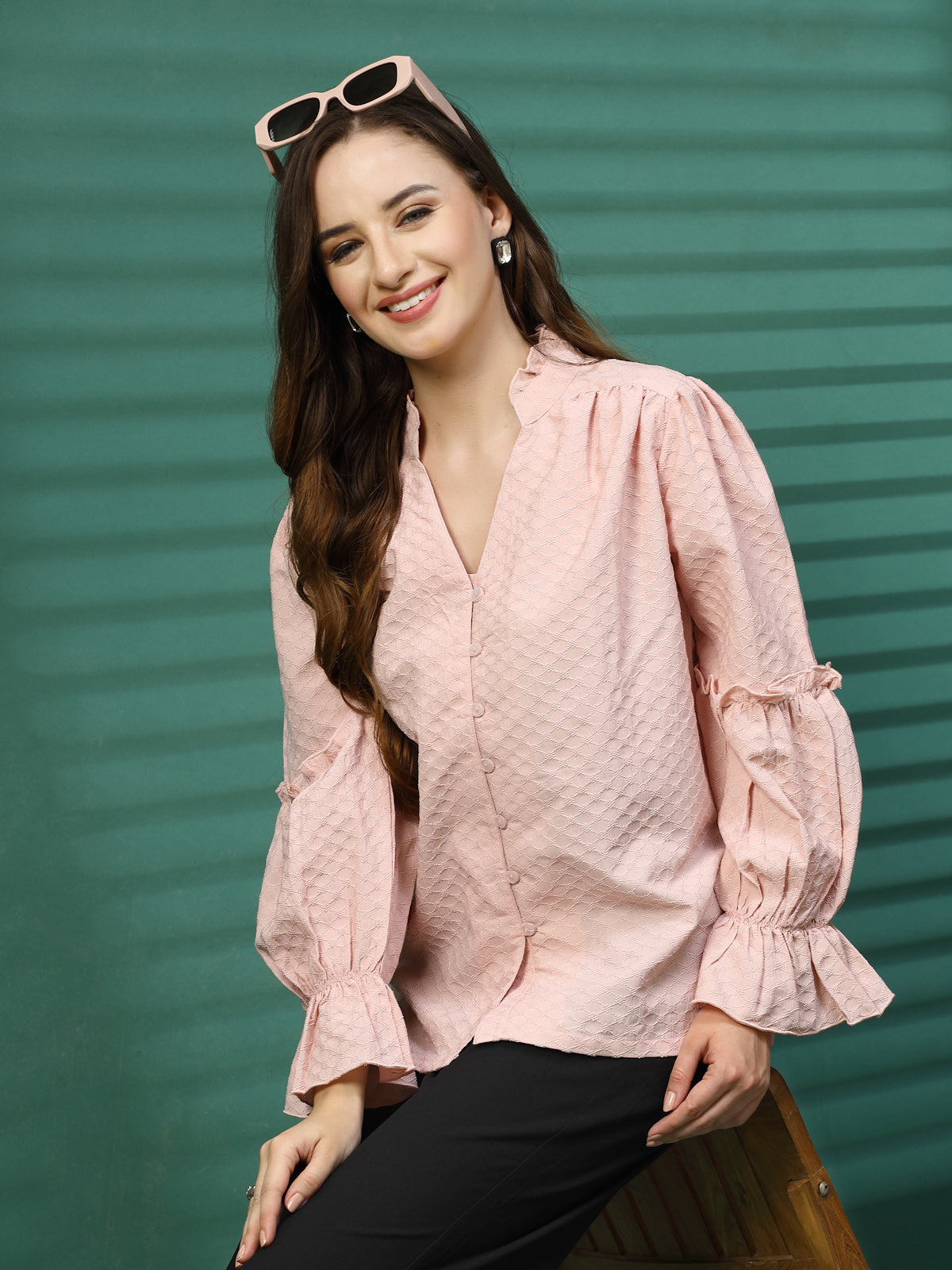 Women Opaque Casual Buttoned Top