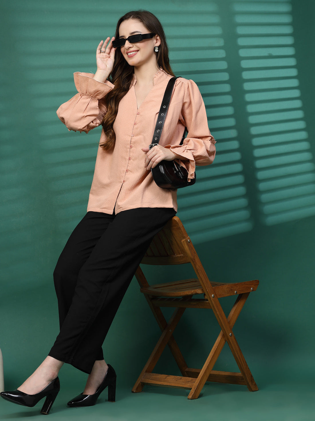 Women Opaque Casual Buttoned Top