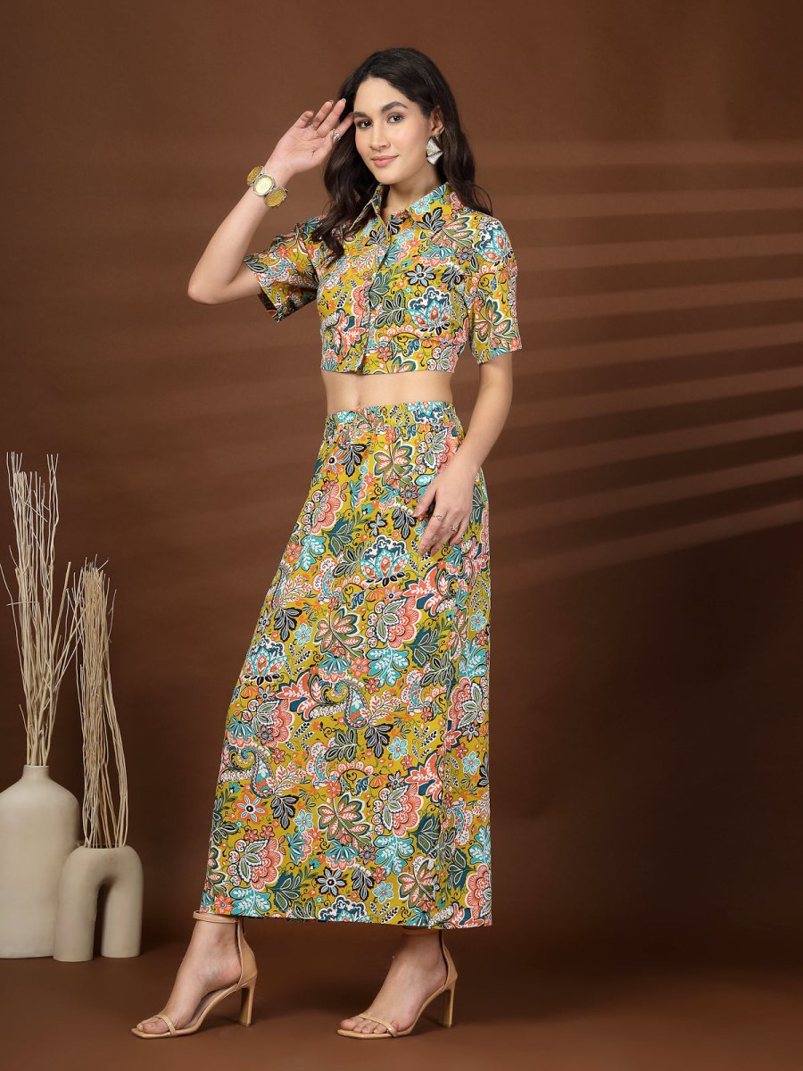 Multi Color Top With Skirt Co-Ords