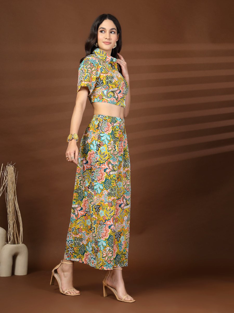 Multi Color Top With Skirt Co-Ords