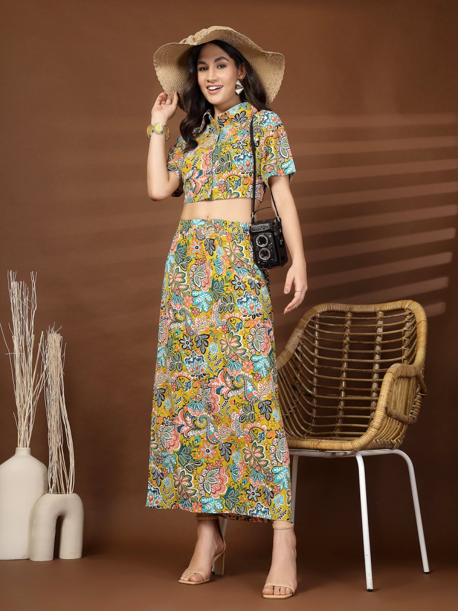 Multi Color Top With Skirt Co-Ords