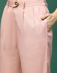 Women Loose Fit Pleated Trousers