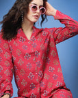 Ethnic Motifs Printed Mandarin Collar Shirt & Trouser