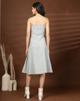 Grey Solid fit & flare Shoulder Straps Dress