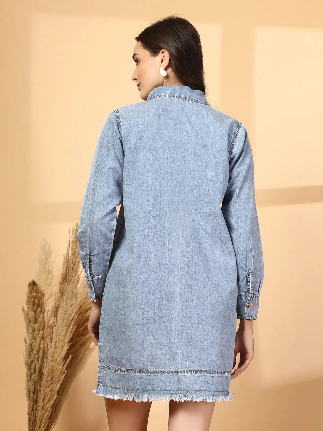 Light Blue Fit & Flare Denim Dress