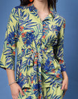 Printed Shirt Collar Shirt With Trousers