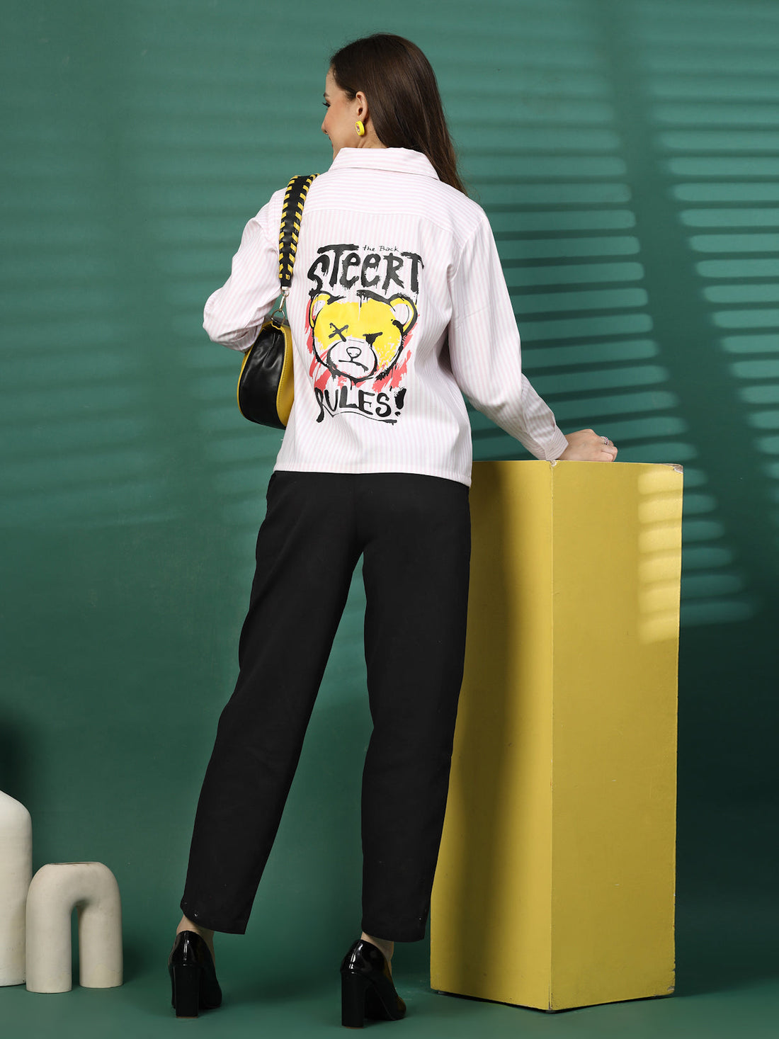 Women Opaque Striped Casual Buttoned Top