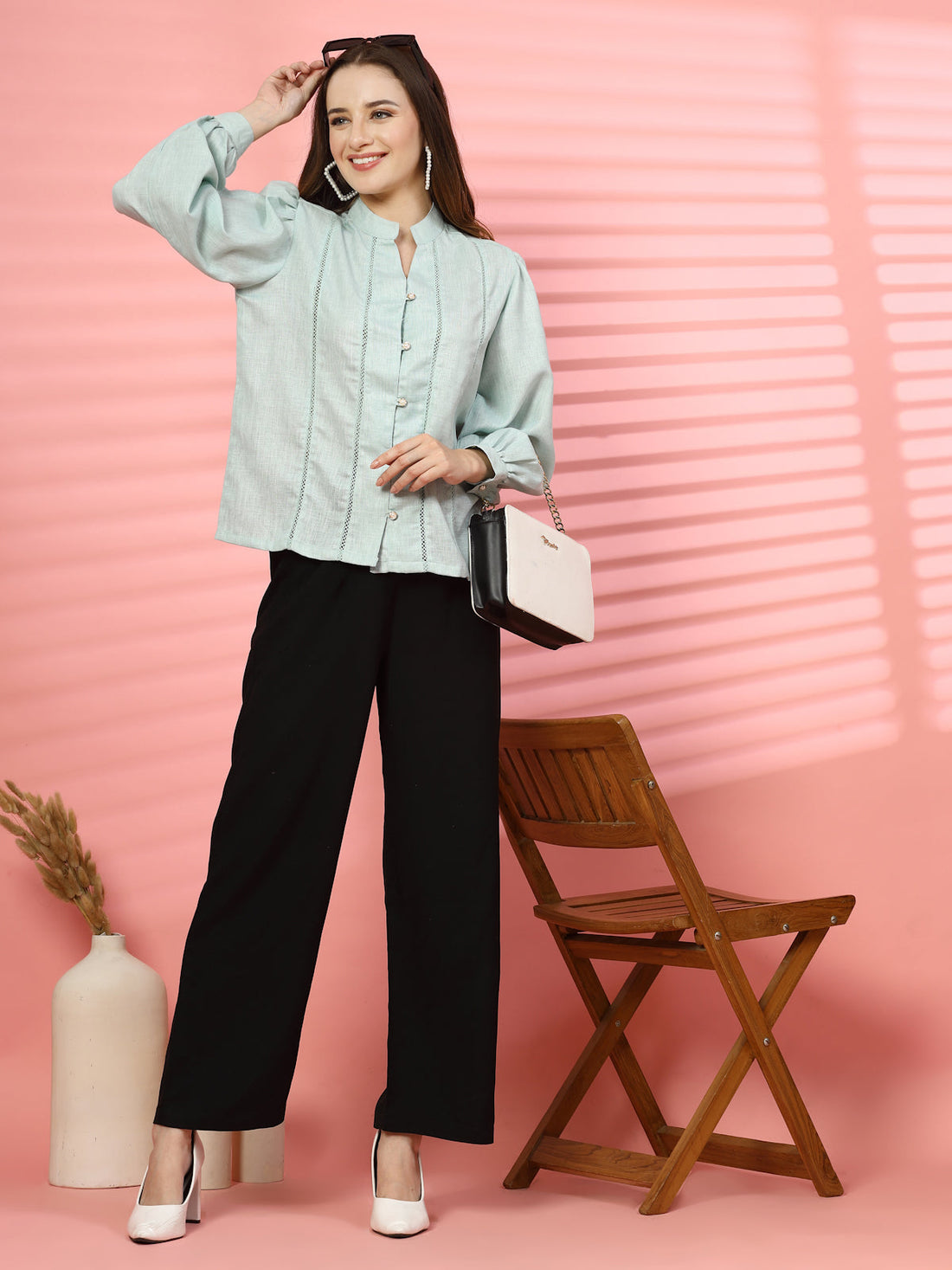 Women Opaque Casual Buttoned Top