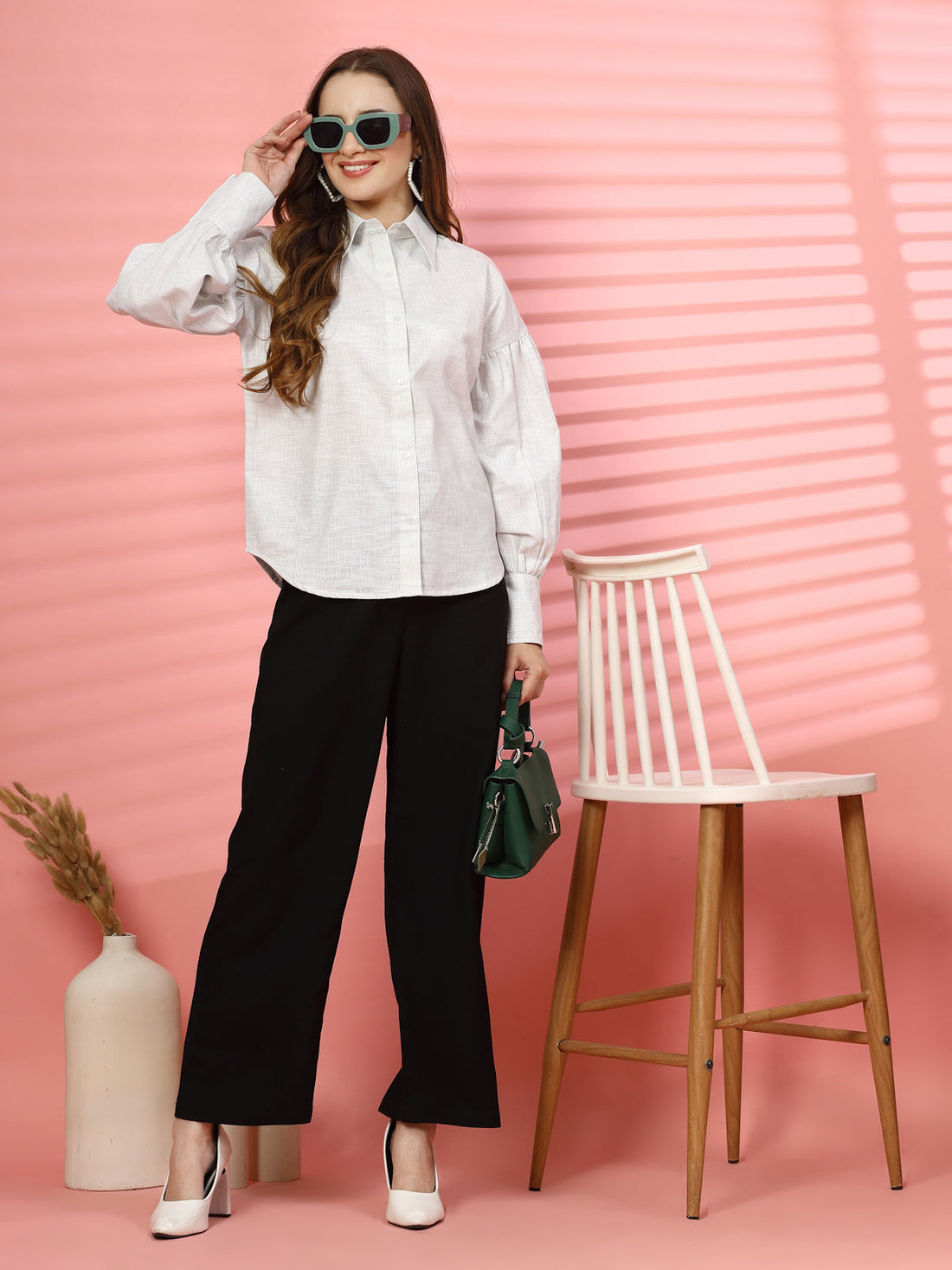 Women Opaque Casual Buttoned Top