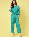 Ethnic Printed  Top With Trousers