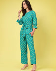 Ethnic Printed  Top With Trousers